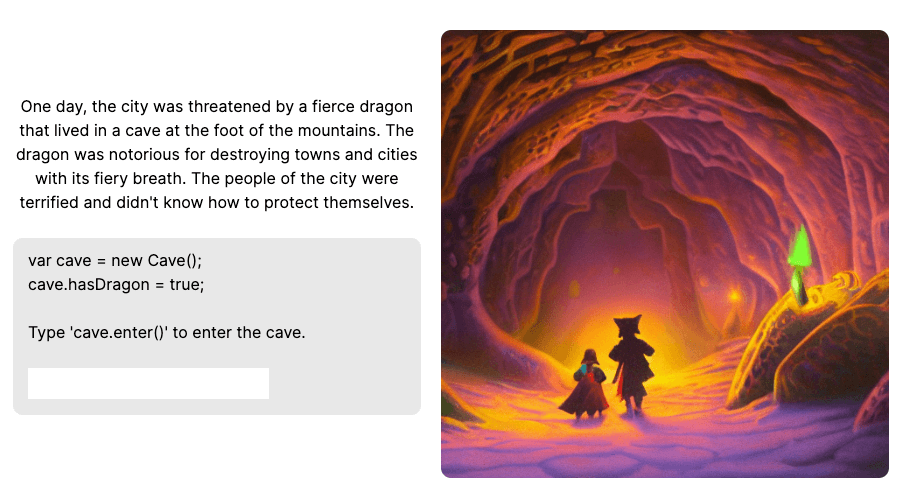 illustration of two explorers entering a cave